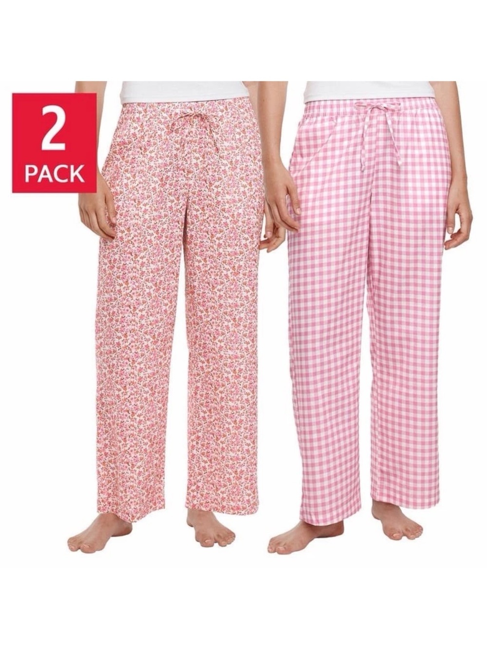 GAP Pink Floral & Pink Gingham 2-Pack PJ Pants